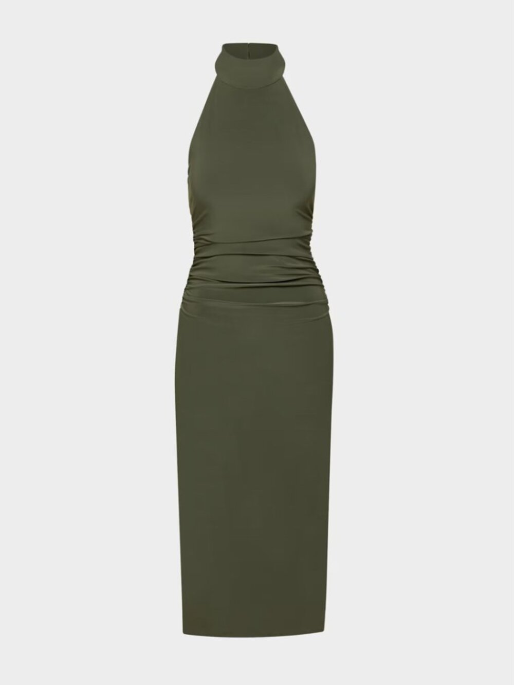 Wilfred Aritzia Smooth Matter Remedy Dress Olive Green Maxi Slit Size [MEDIUM]